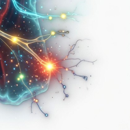 Bright neuron with branching synapses